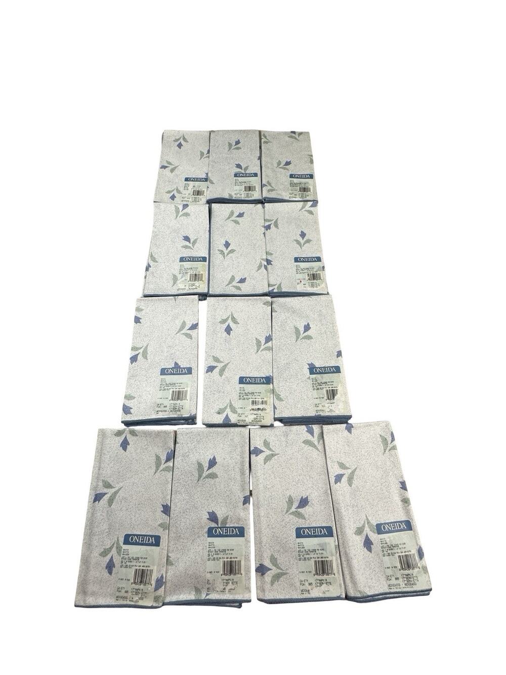 Lot of 13 Vintage Oneida Gaiety Wedgewood 17” Cotton Cloth Napkins NIP USA